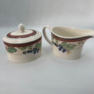 Johnson Brothers Autumn Grove‎ Creamer & Sugar Set Made in England Vintage 90's